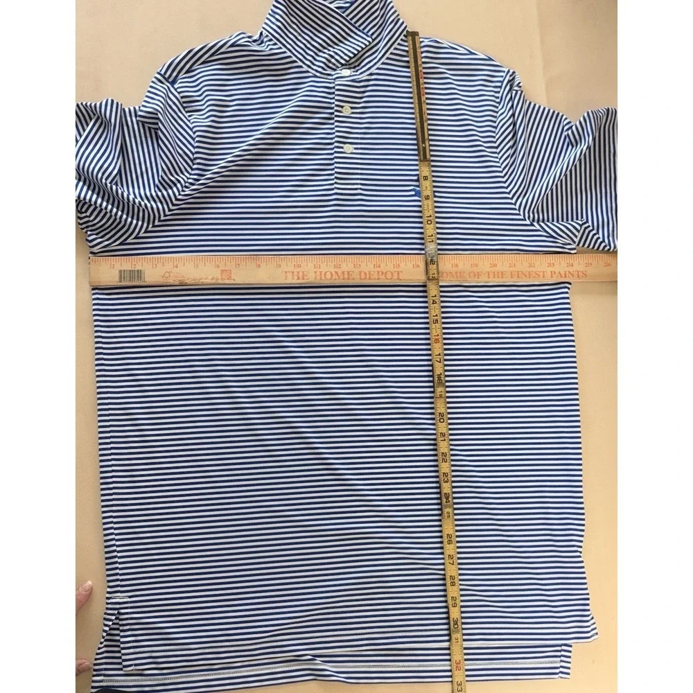 RLX Ralph Lauren Golf Polo Mens XL Royal Blue Striped Embroidered Birds Logo